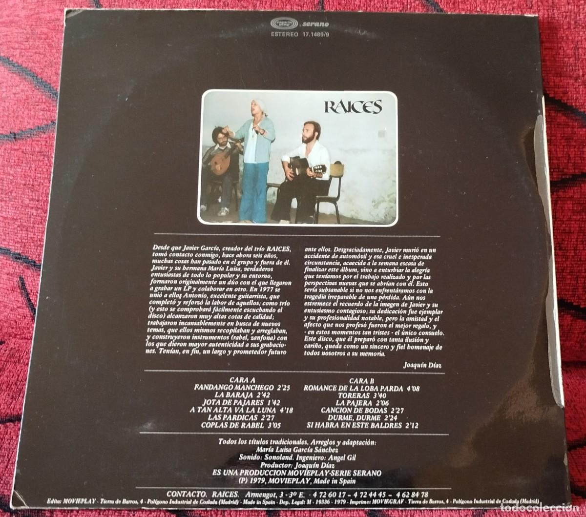 Discos de vinilo: RAICES ** De Boca En Boca ** VINILO LP 1979 - Foto 2