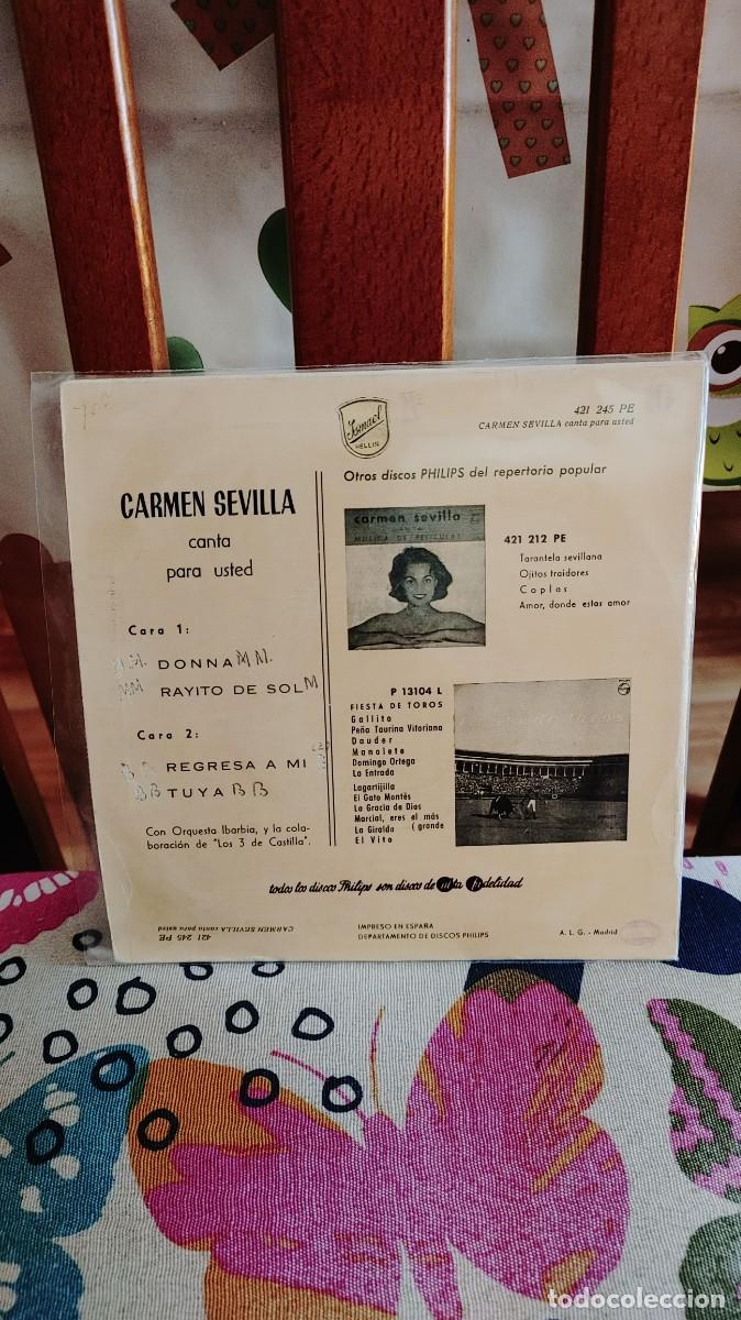 Discos de vinilo: CARMEN SEVILLA-EP CANTA PARA USTED - Foto 2