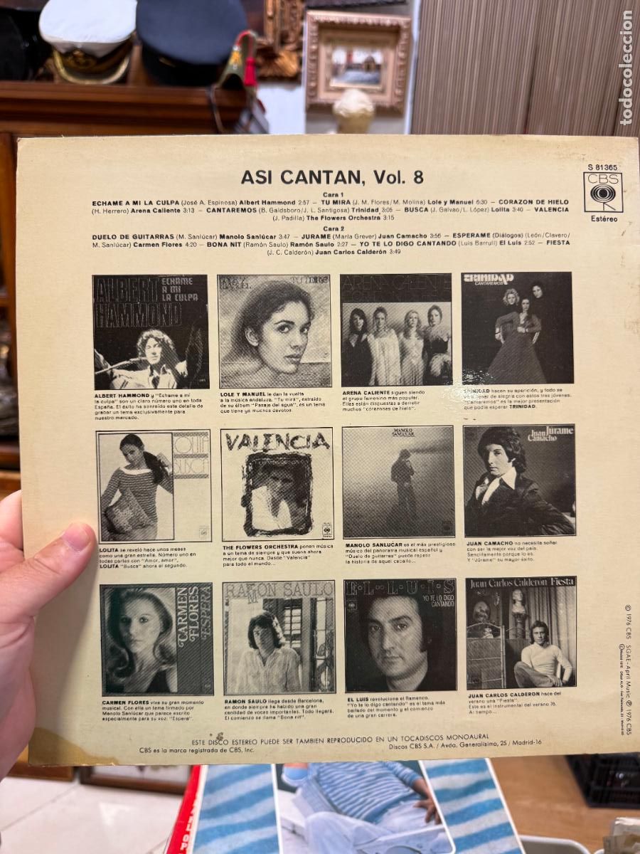 Discos de vinilo: LP ASI CANTAN VOL. 8 - Foto 2
