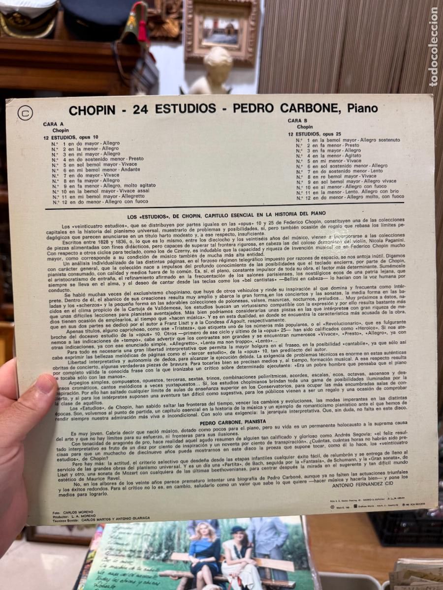 Discos de vinilo: LP PEDRO CARBON&Eacute; - CHOPIN - Foto 2