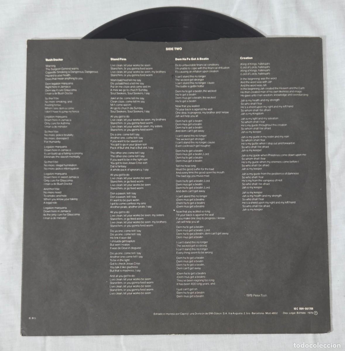 Discos de vinilo: Lp Vinilo Peter Tosh, Bush Doctor - Foto 8