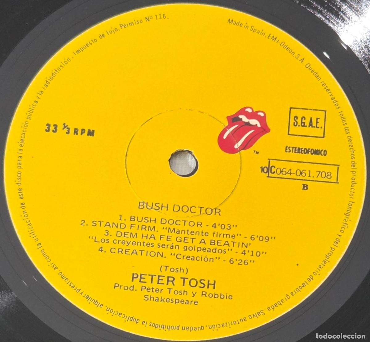 Discos de vinilo: Lp Vinilo Peter Tosh, Bush Doctor - Foto 10