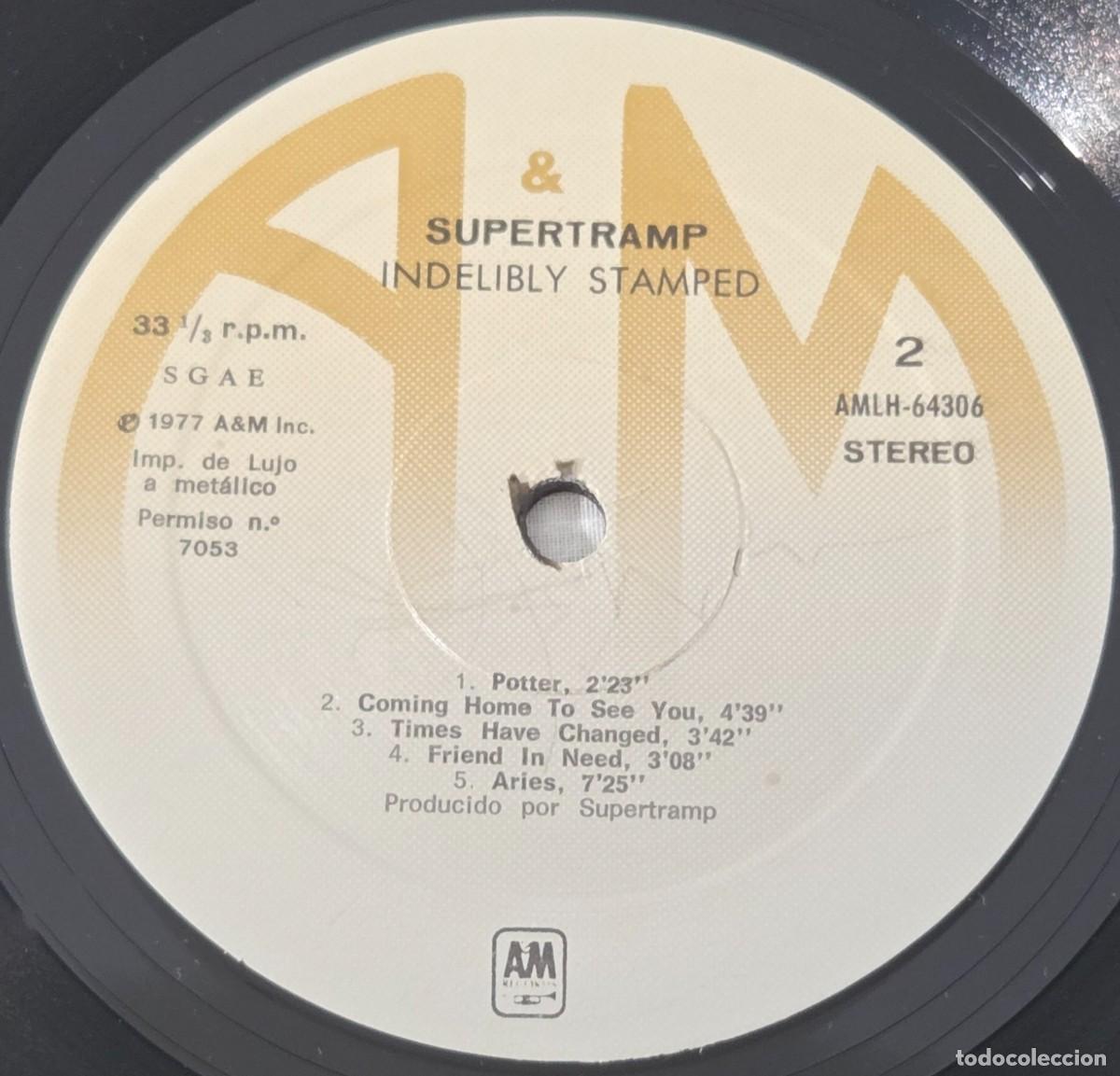 Discos de vinilo: Lp Vinilo Supertramp, Indelibly Stamped - Foto 8