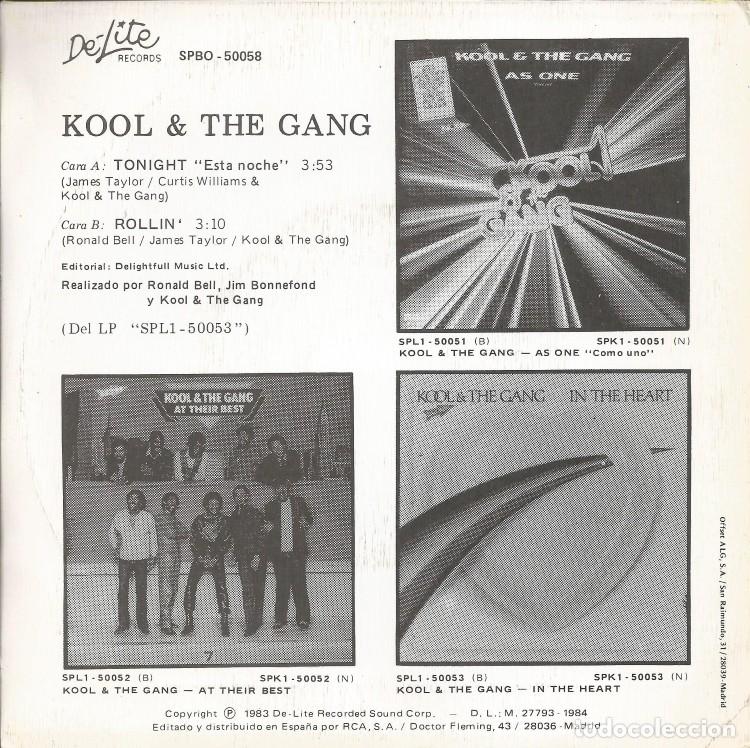 Discos de vinilo: KOOL & THE GANG &middot;&middot;&middot; Tonight / Rollin - (Single) - Foto 2