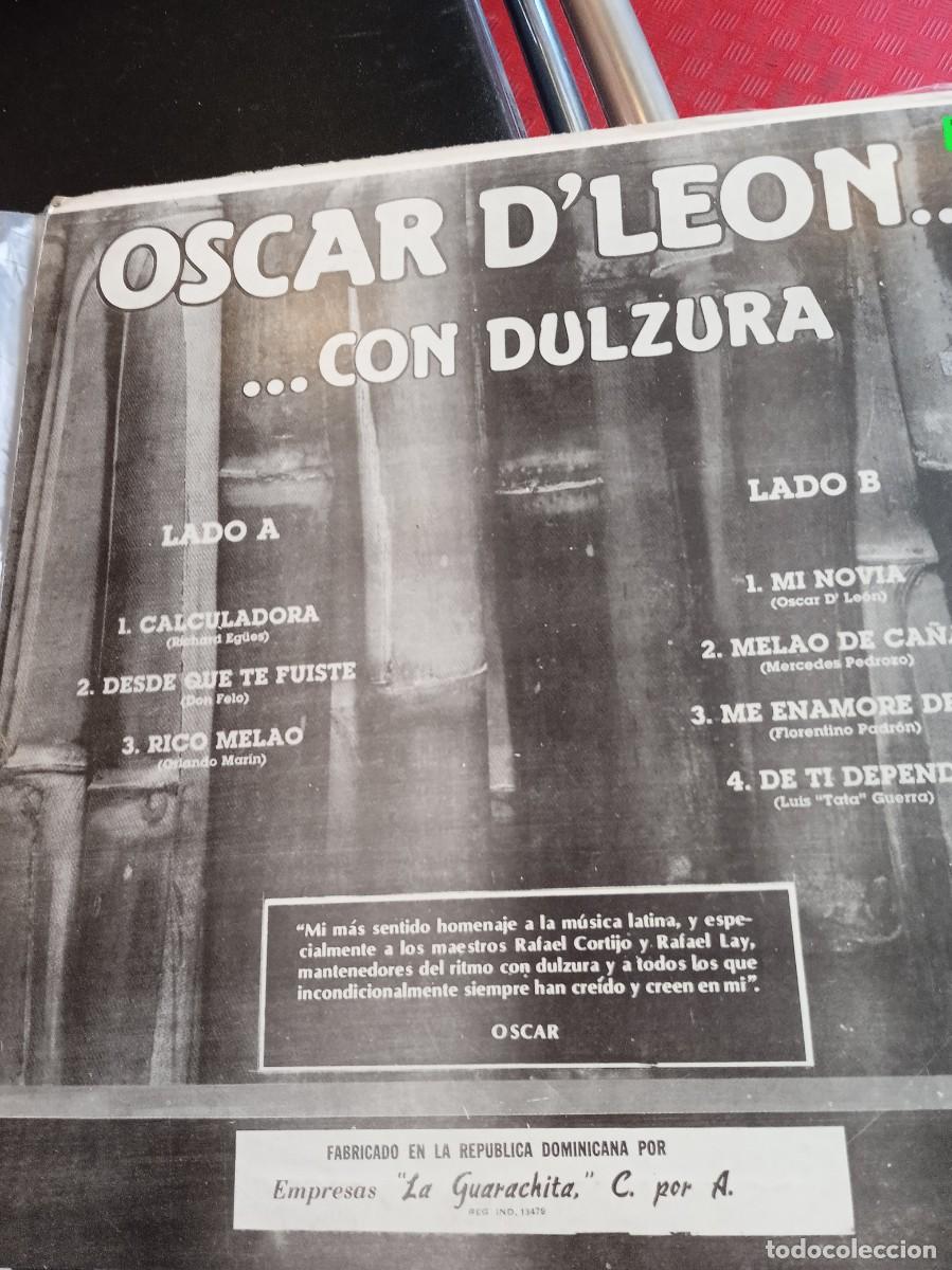 Discos de vinilo: OSCAR D&acute;LEON- CON DULZURA... LP - Foto 2