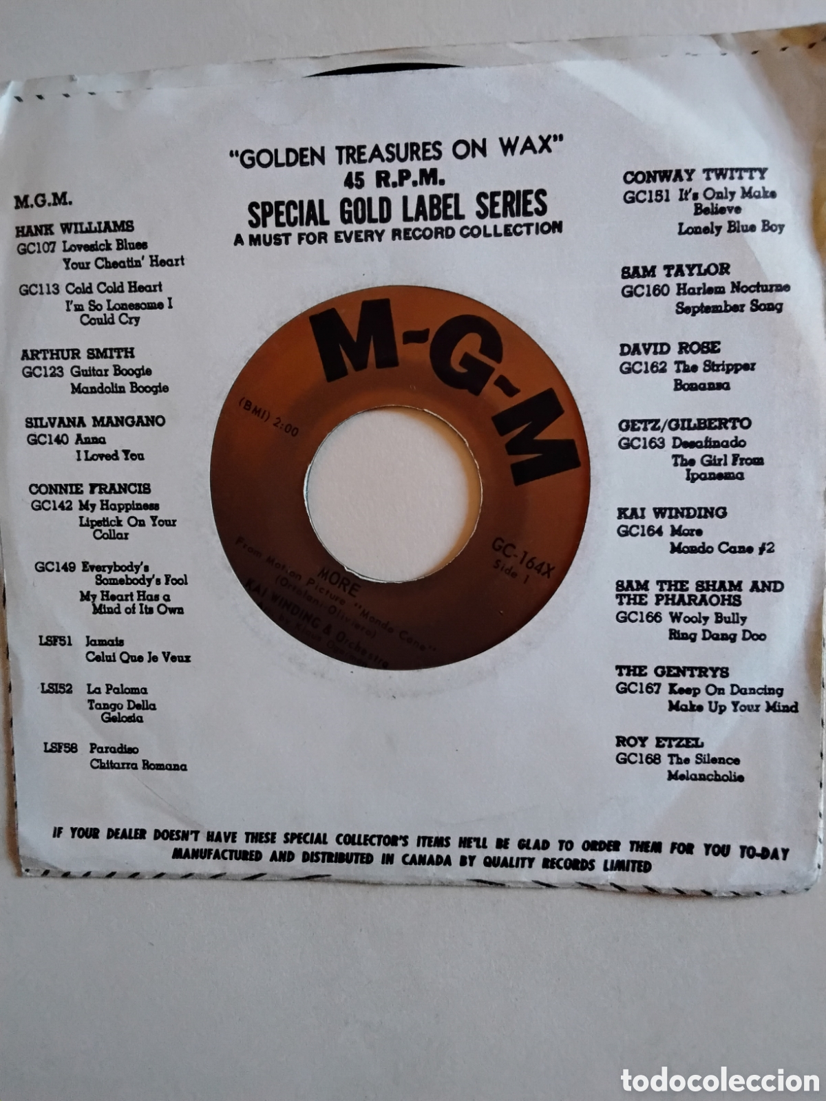 Discos de vinilo: KAI WINDING. MORE Y MONDO CANE 2. M-G-M. SINGLE - Foto 2
