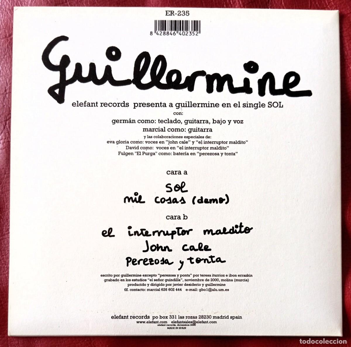 Discos de vinilo: GUILLERMINE - SOL 7&rdquo; VINILO BLANCO - Foto 2