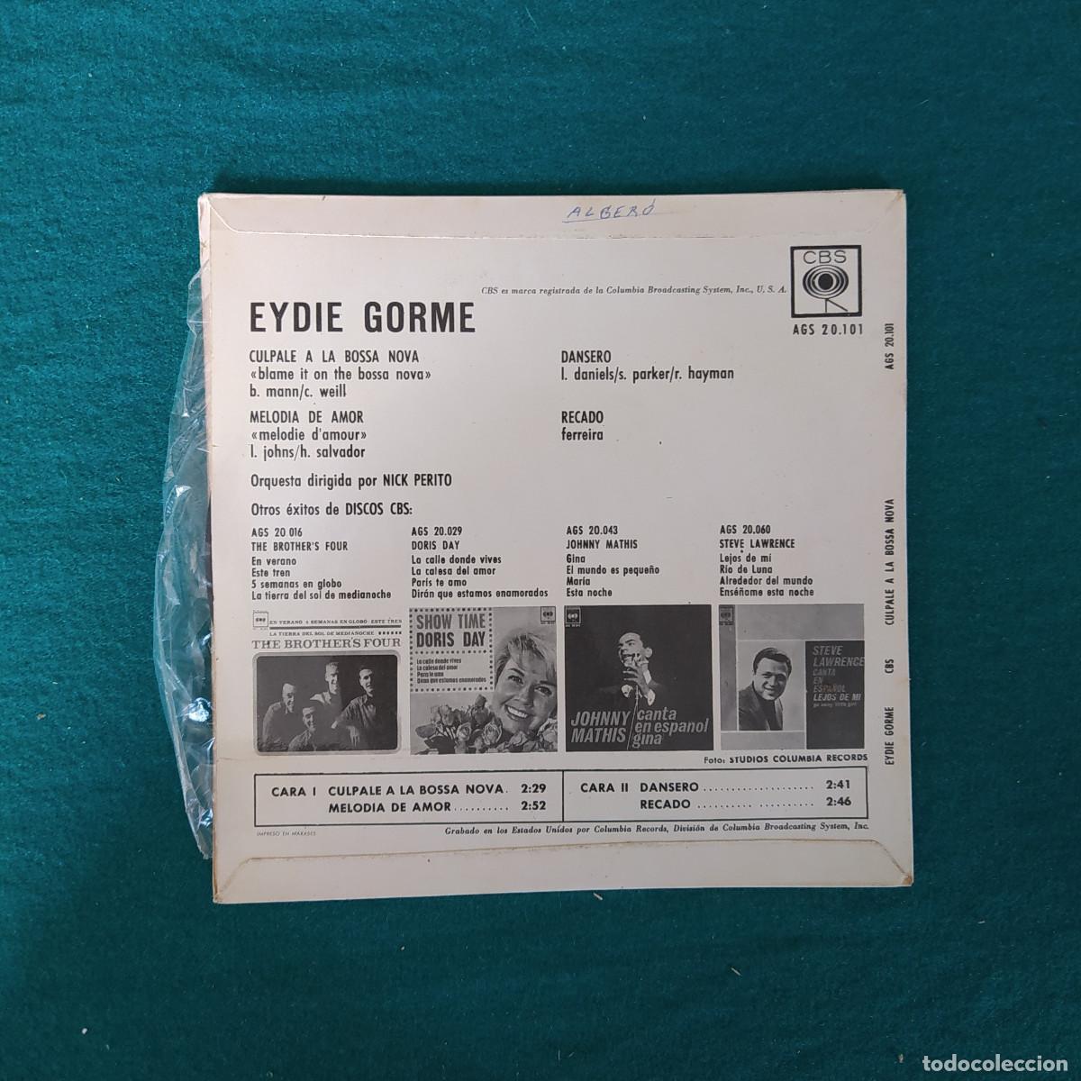 Discos de vinilo: Eydie Gorm&eacute; &lrm;&ndash; culpale a la bossa nova - Foto 2