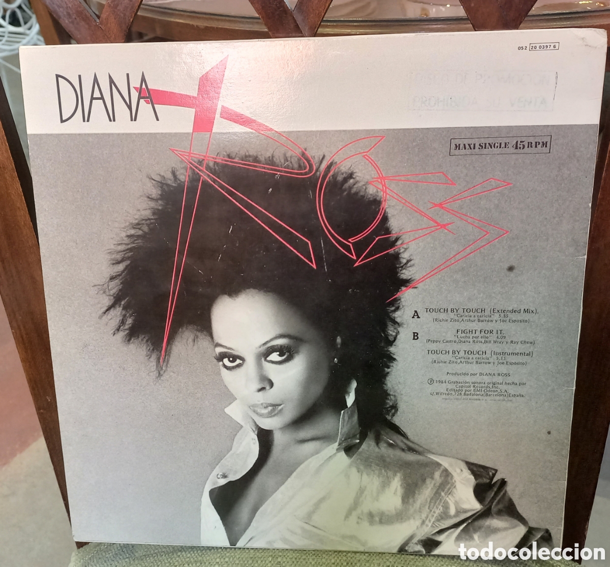Discos de vinilo: DIANA ROSS. TOUCH BY TOUCH. MAXI SINGLE 1984 - Foto 2
