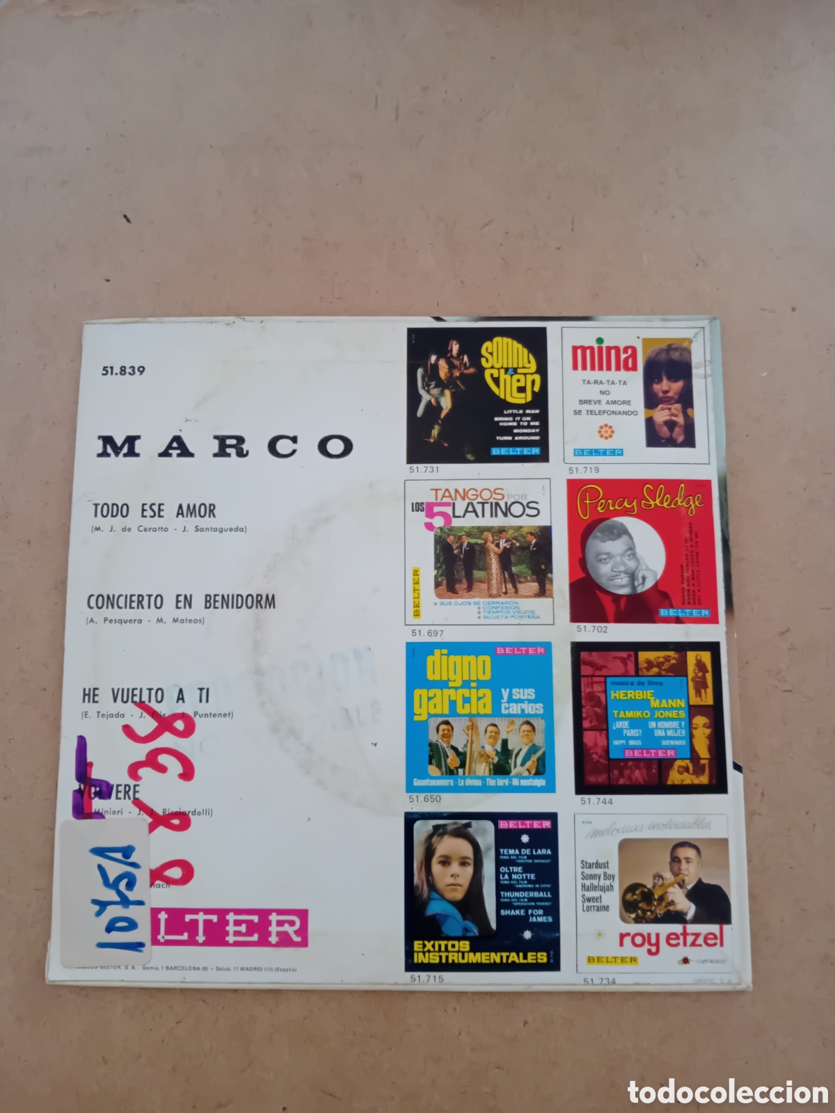 Discos de vinilo: MARCO. TODO ESE AMOR - Foto 2