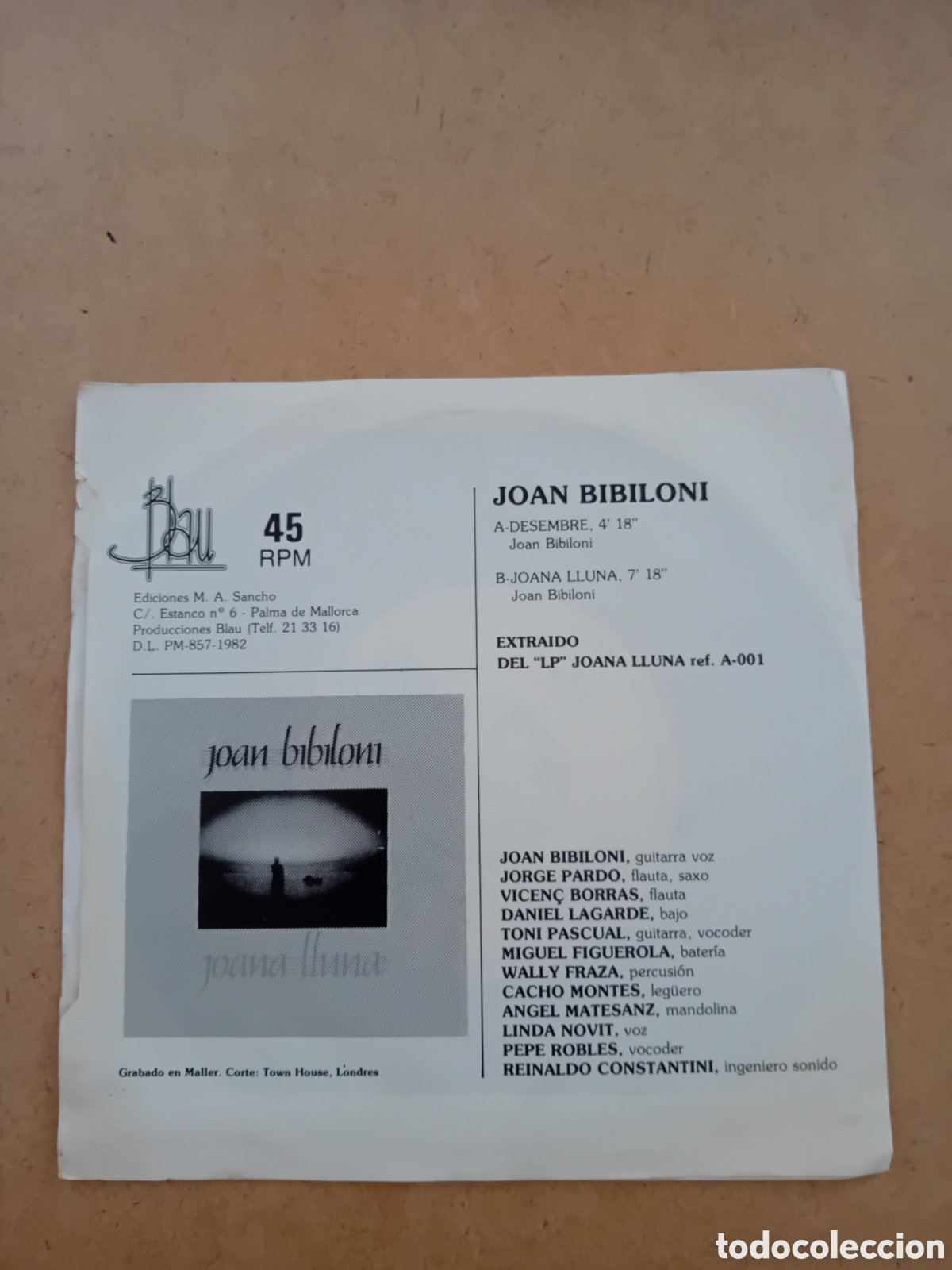 Discos de vinilo: JOAN BIBILONI. DESEMBRE. JOANA LLUNA - Foto 2