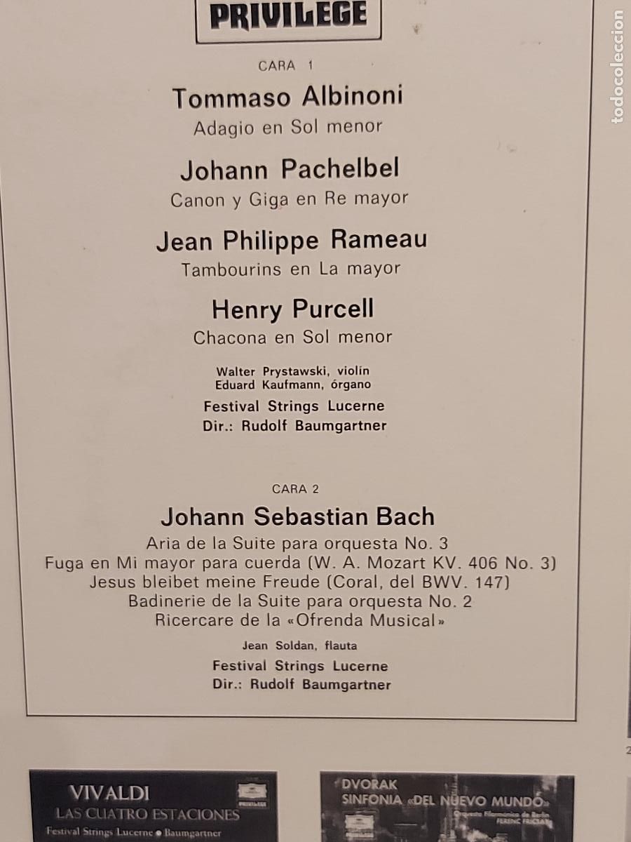 Discos de vinilo: FESTIVAL STRINGS LUCERNE / LP-PRIVILEGE-1976 / DE LUJO. **** - Foto 3