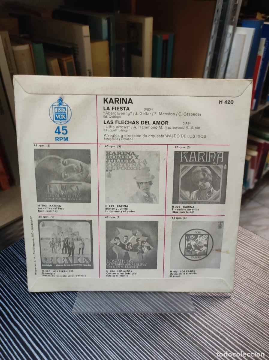 Discos de vinilo: Karina &ndash; La Fiesta / Las Flechas Del Amor - Foto 2
