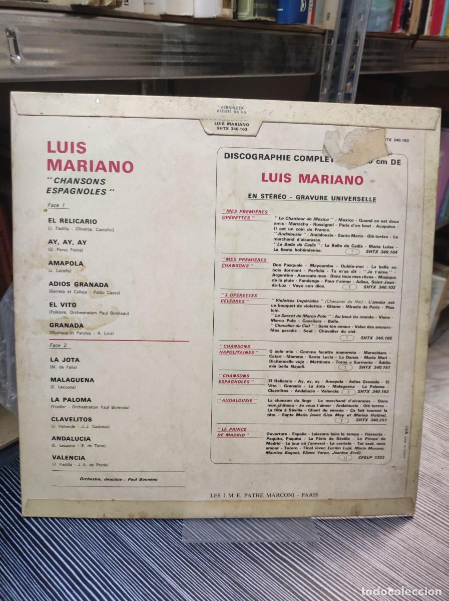 Discos de vinilo: Luis Mariano &ndash; Chansons Espagnoles - Foto 2