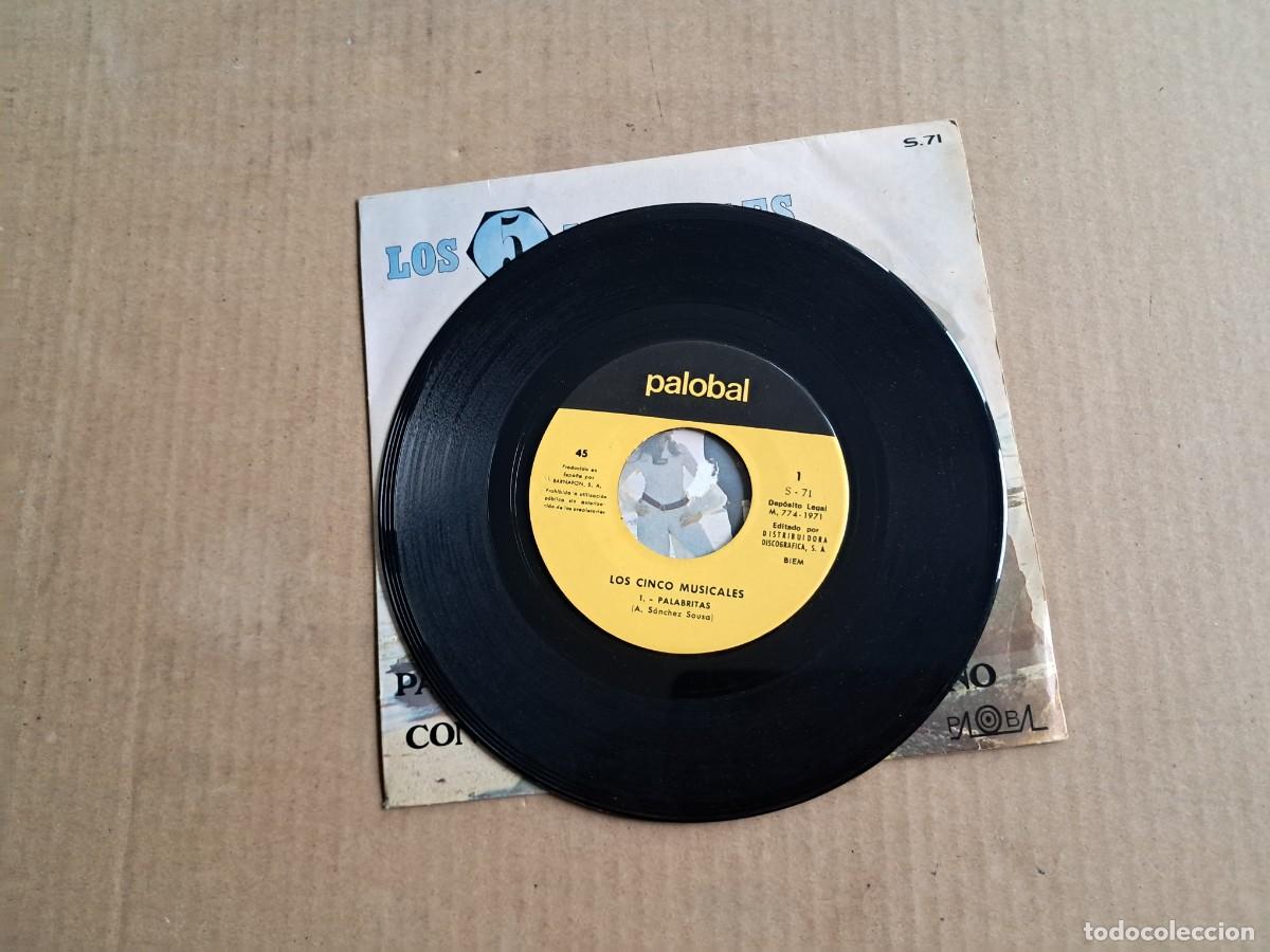 Discos de vinilo: LOS 5 MUSICALES - PALABRITAS SINGLE 1971 - Foto 2