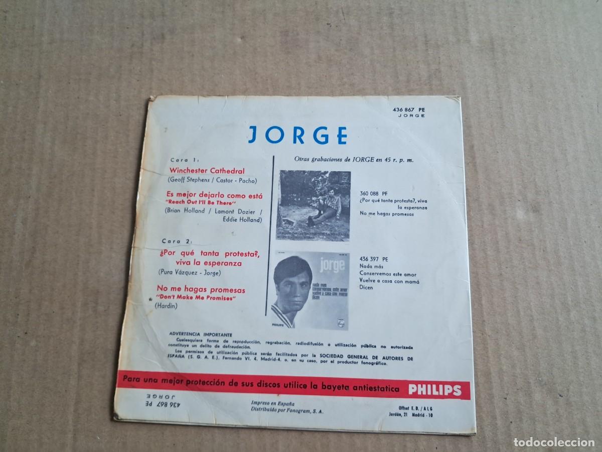 Discos de vinilo: JORGE - WINCHESTER CATHEDRAL EP 4 TEMAS 1967 - Foto 3