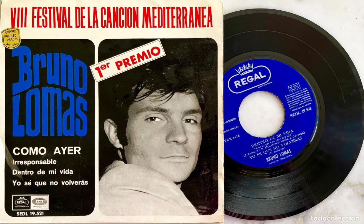 Discos de vinilo: BRUNO LOMAS. COMO AYER+ 3 TEMAS. EP ORIGINAL ESPA&Ntilde;A 1966 - Foto 1