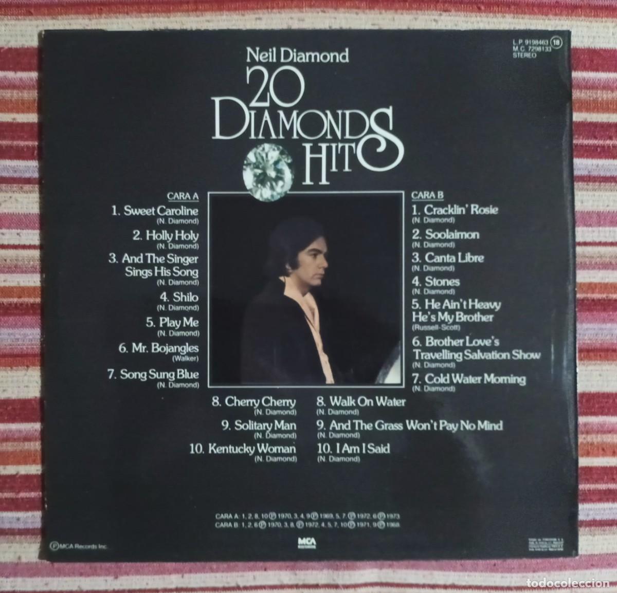 Discos de vinilo: NEIL DIAMOND - 20 DIAMONDS HITS - LP - Foto 2