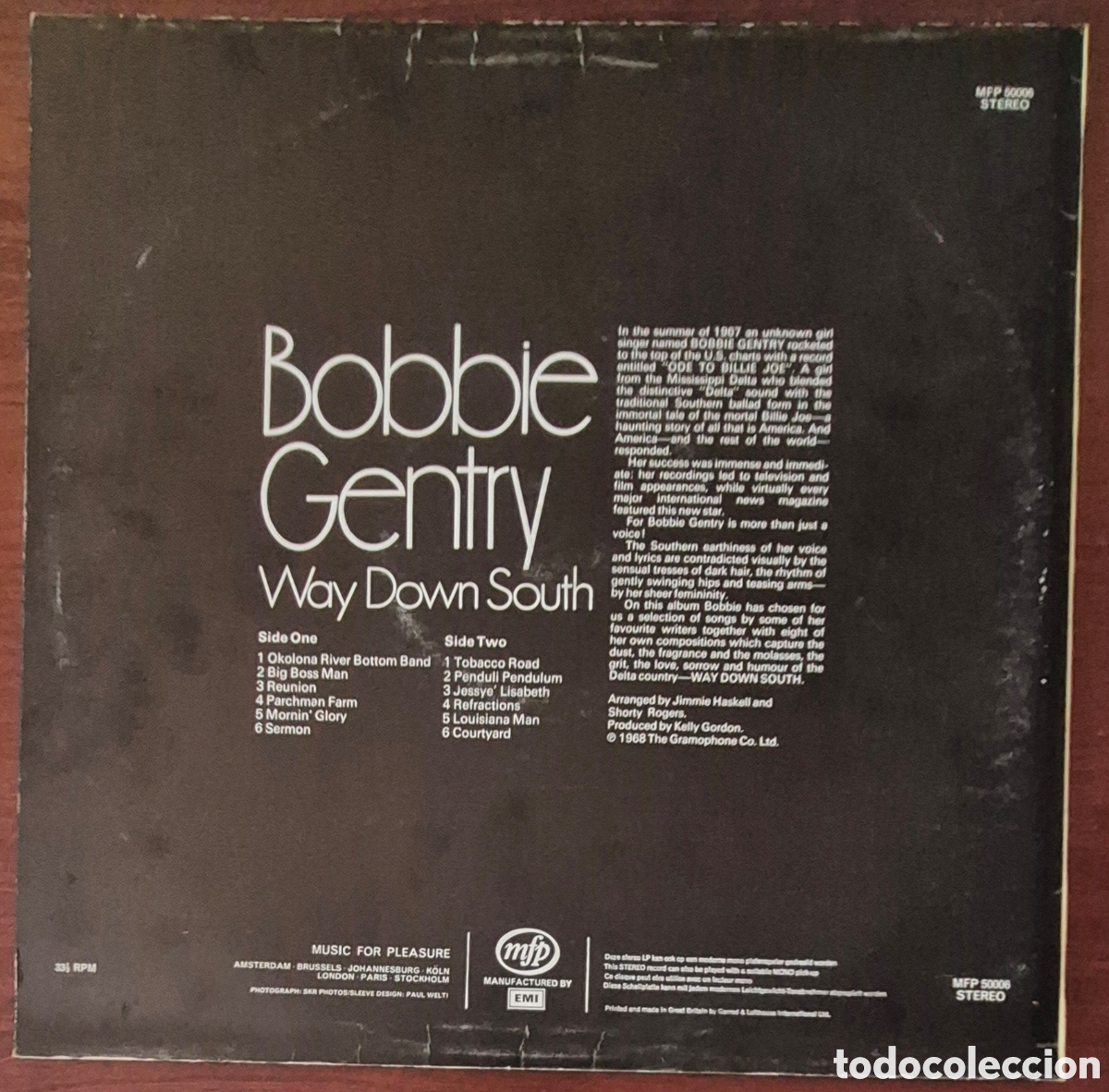 Discos de vinilo: LP - BOBBIE GENTRY - WAY DOWN SOUTH - Foto 2