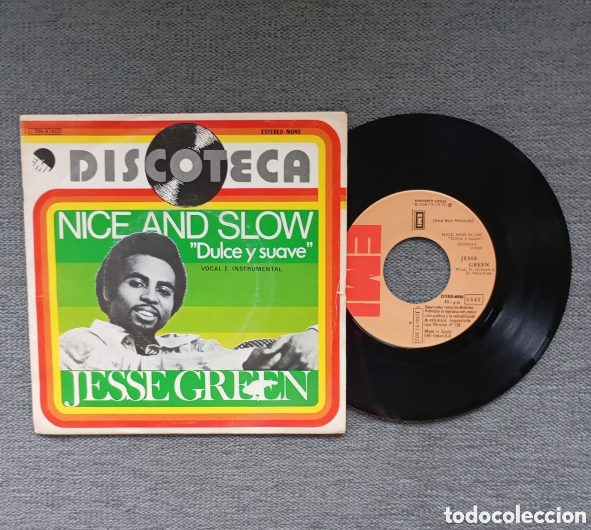 Discos de vinilo: Jesse Green. Nice A Slow/ Easy. Single 7&rdquo;, a&ntilde;o 1976. - Foto 1