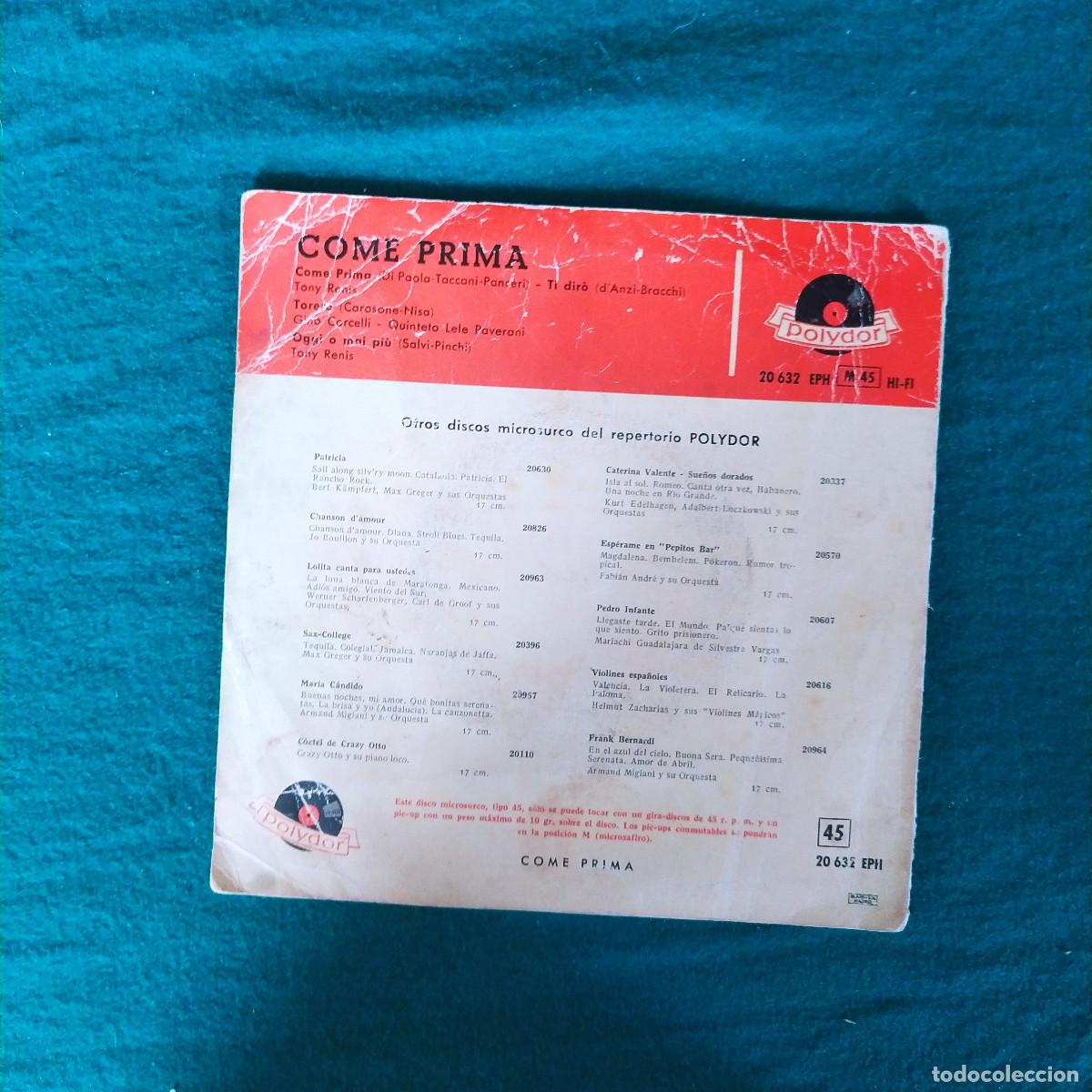 Discos de vinilo: Tony Renis Y Gino Corcelli &ndash; Come Prima - Foto 2
