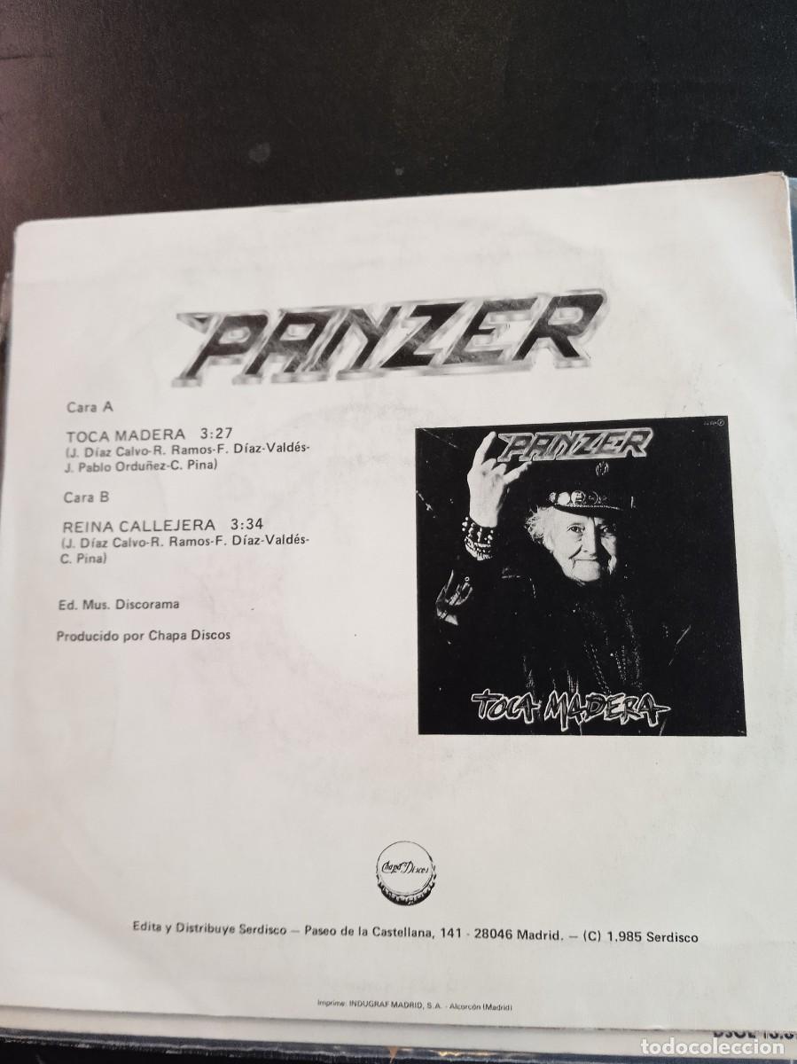 Discos de vinilo: PANZER- TOCA MADERA. SINGLE - Foto 2