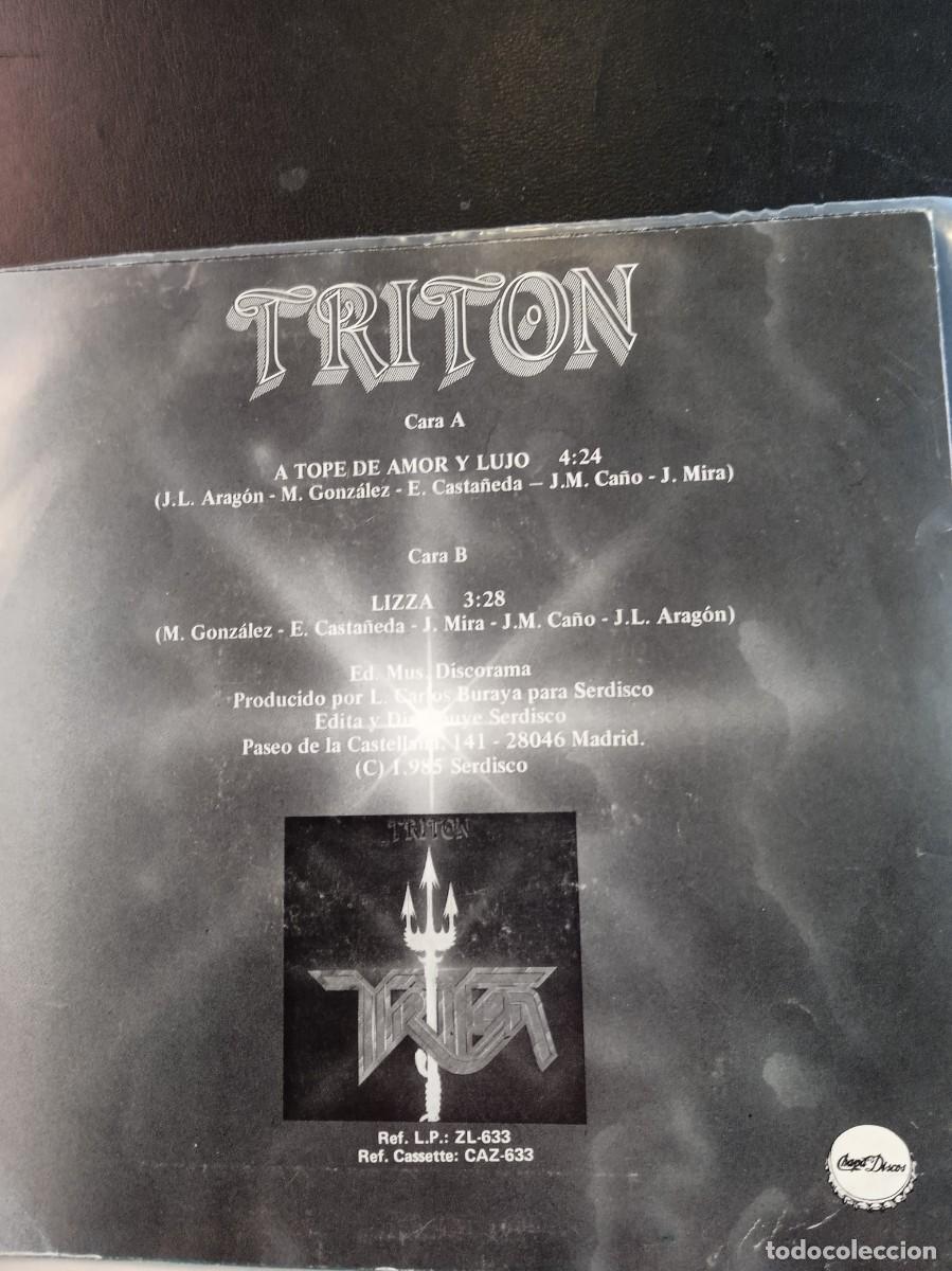 Discos de vinilo: TRIT&Oacute;N- A TOPE DE AMOR Y LUJO. SINGLE - Foto 2