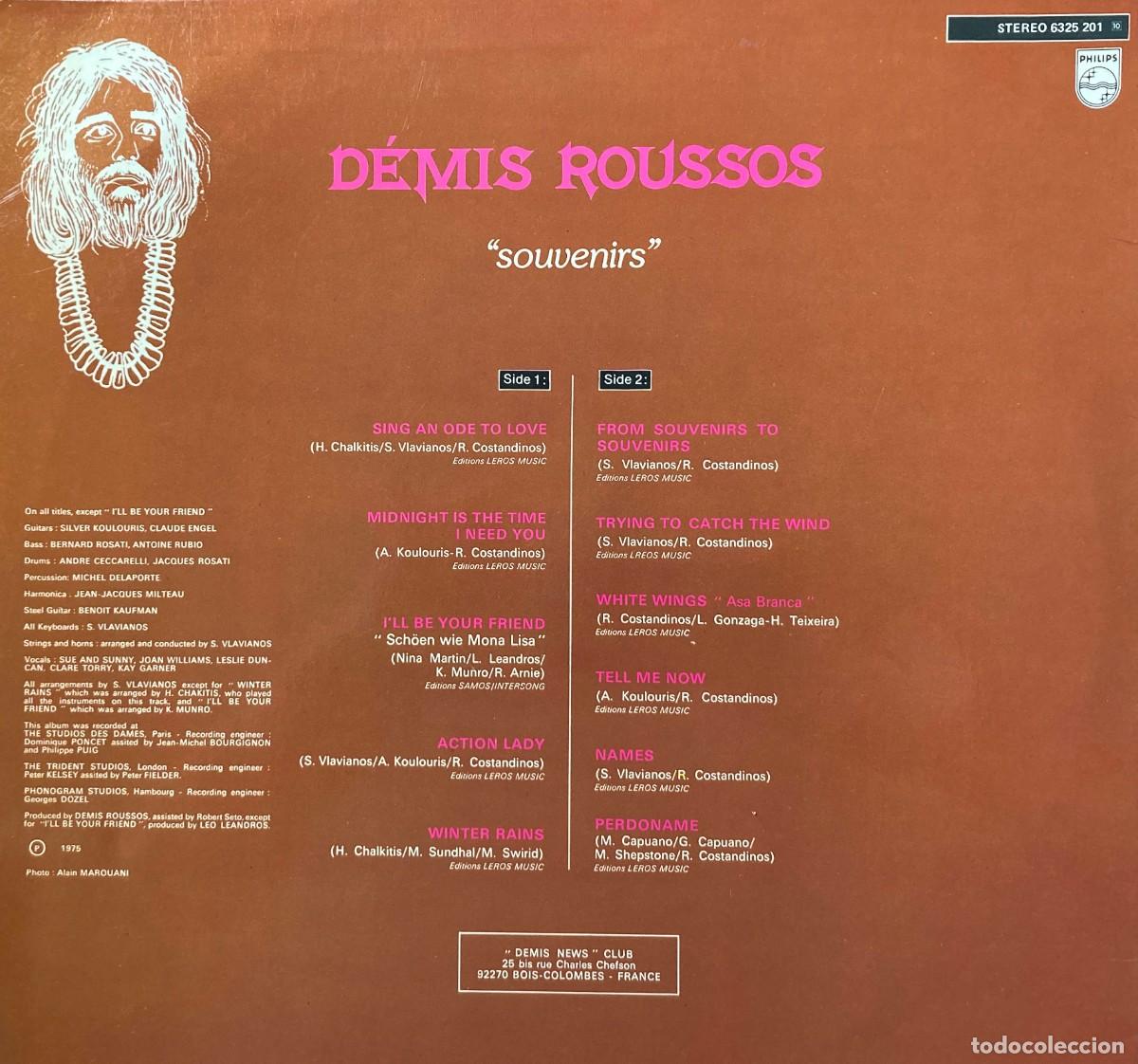 Discos de vinilo: VINILO LP DEMI ROUSSOS &rdquo;SOUVENIRS&rdquo; - Foto 2
