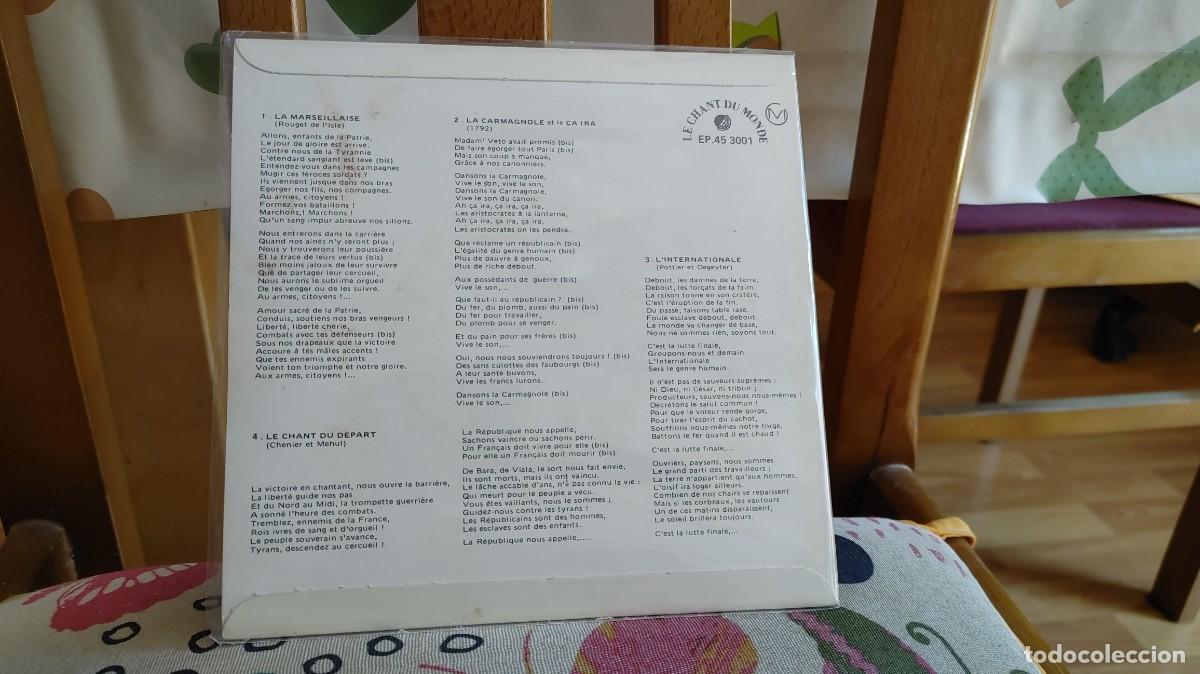 Discos de vinilo: CHANTS REVOLUTIONNAIRES-EP LA MARSEILLAISE +3 - Foto 2