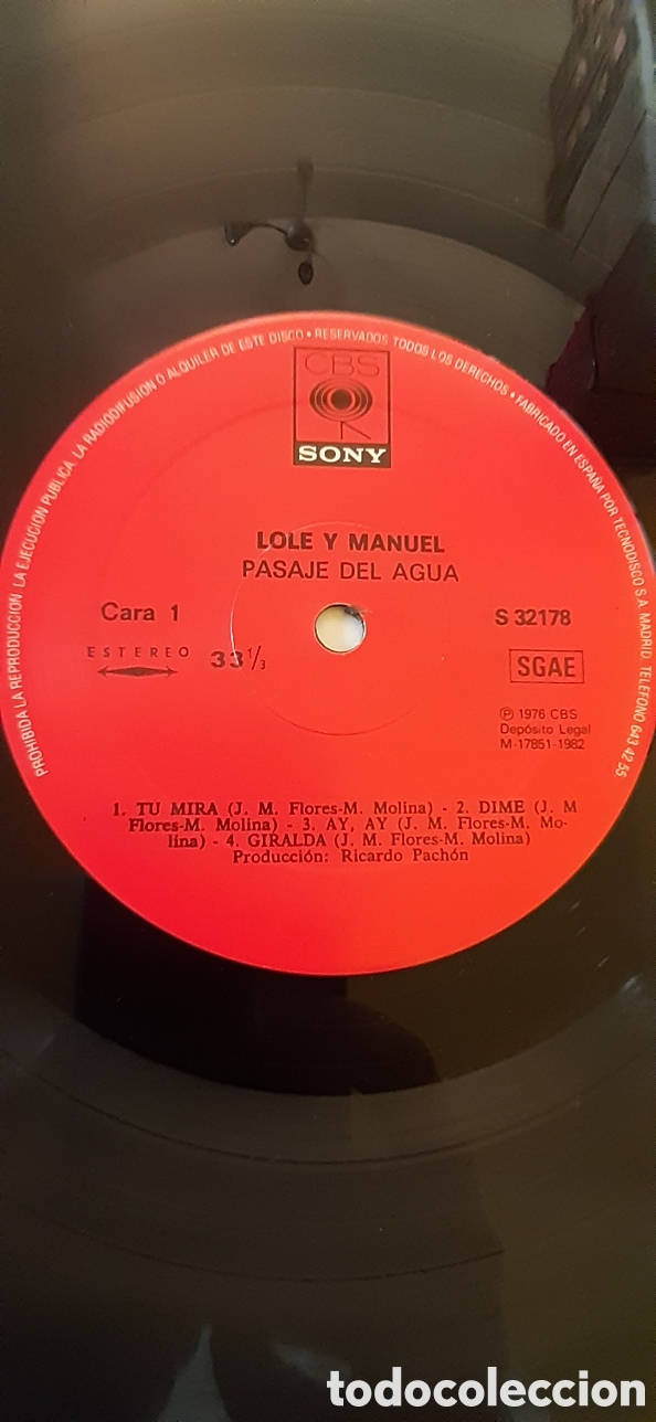 Discos de vinilo: Lole y Manuel - Pasaje del Agua - LP - Foto 7