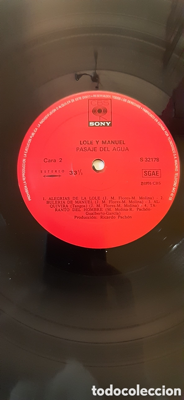 Discos de vinilo: Lole y Manuel - Pasaje del Agua - LP - Foto 9