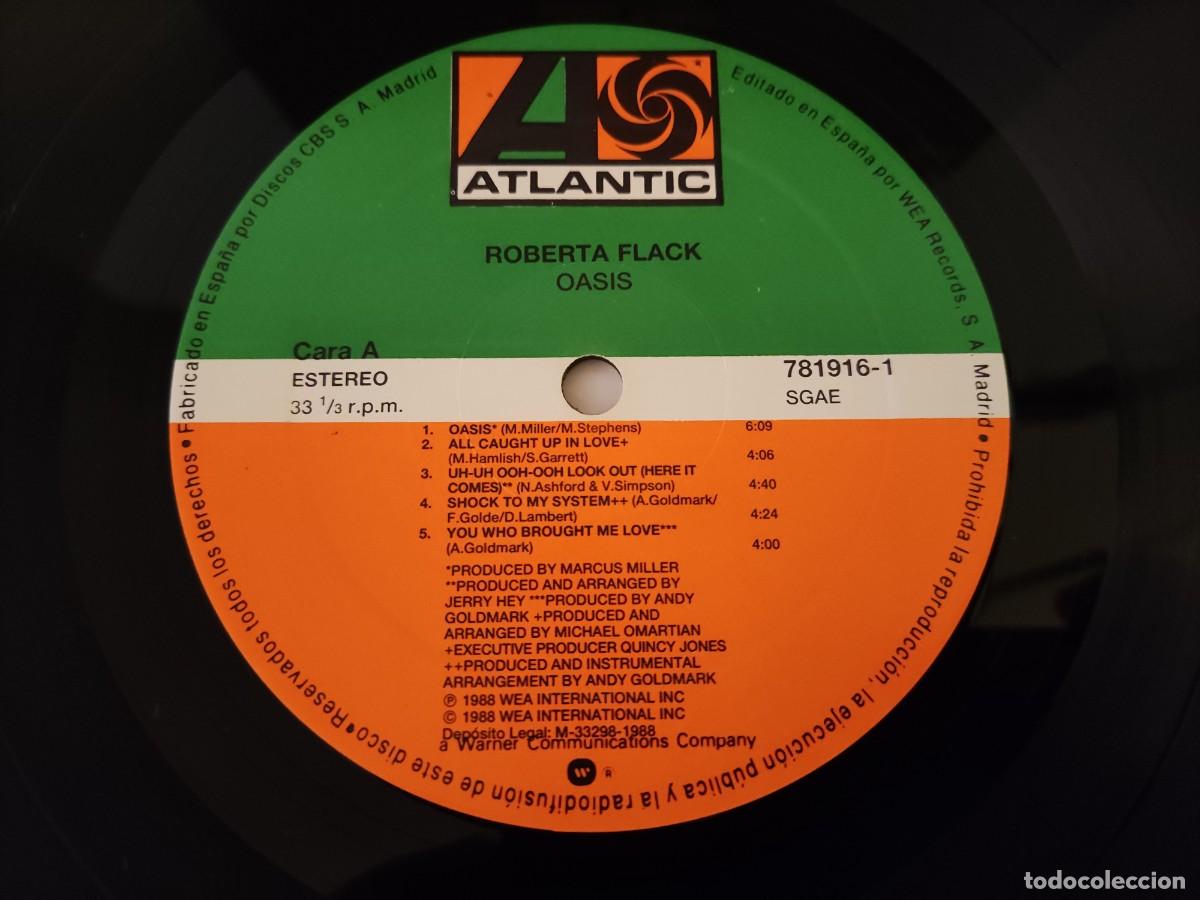 Discos de vinilo: LP 38 Roberta Flack - Oasis 1988 (Disco como nuevo) - Foto 3