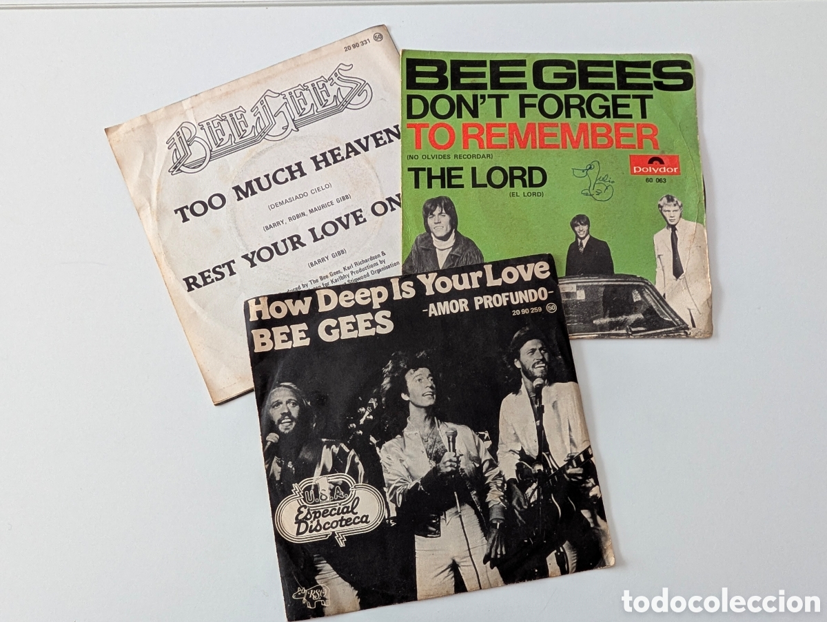 Discos de vinilo: Bee Gees Lote 3 vinilos single 7&rdquo; - Foto 1