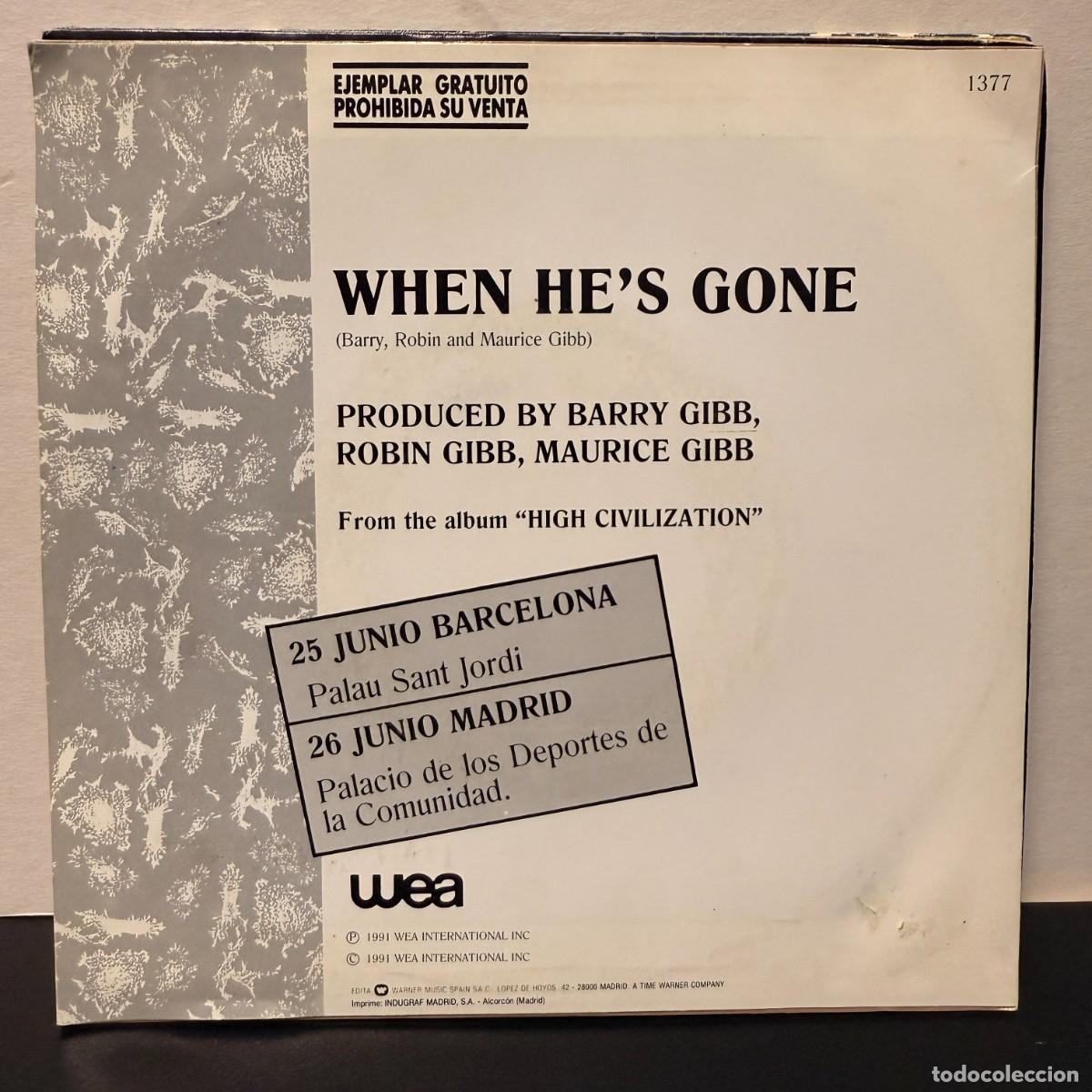 Discos de vinilo: Bee Gees - When Hes Gone (Single) - Foto 2