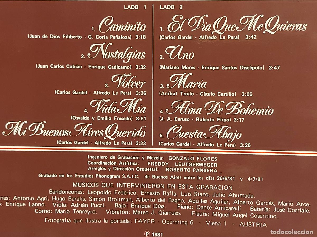 Discos de vinilo: PLACIDO DOMINGO / TANGO / LP-POLYDOR-1981 / DE LUJO. **** - Foto 3
