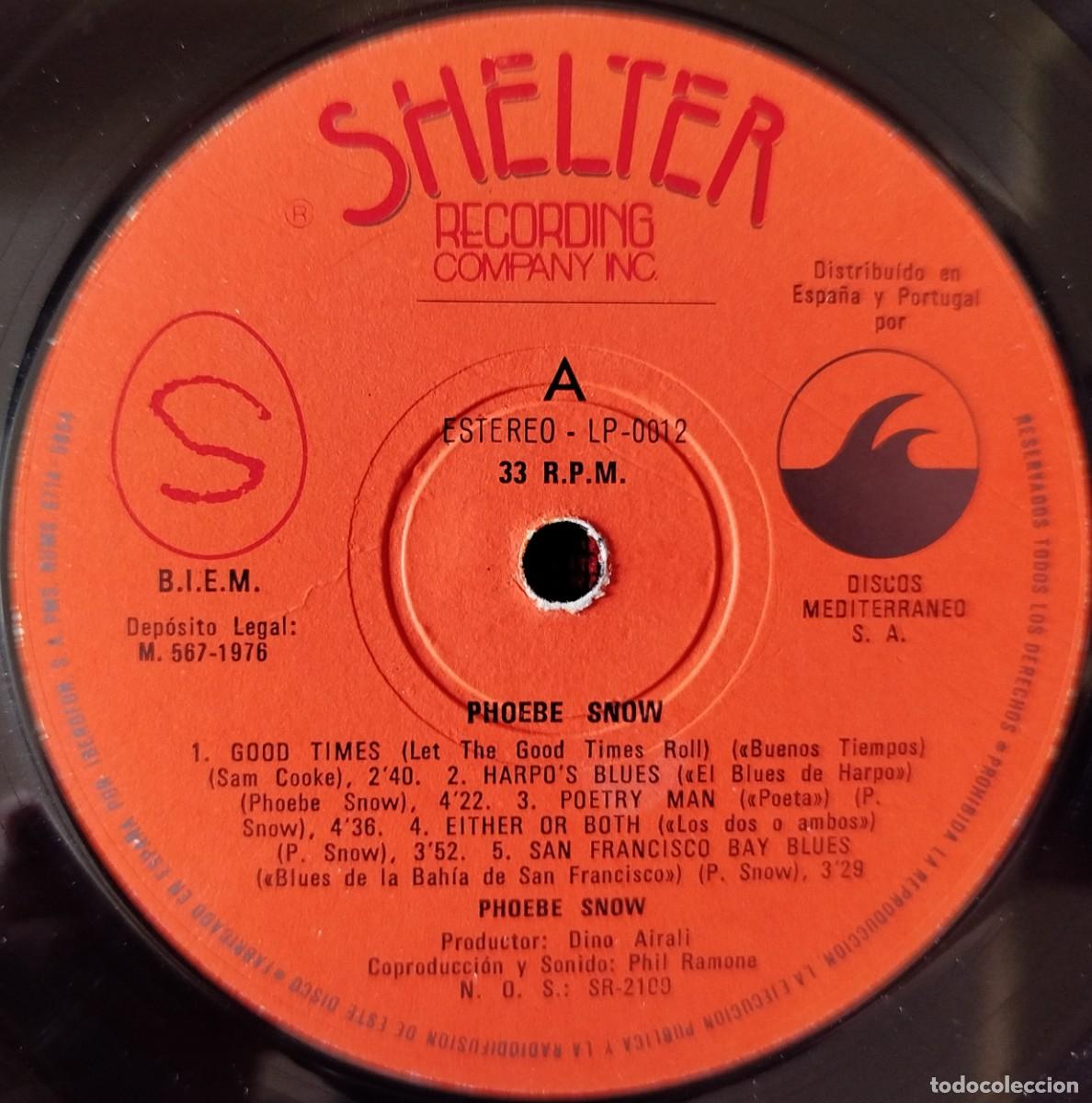 Discos de vinilo: PHOEBE SNOW ** Phoebe Snow ** VINILO LP 1976 - Foto 3