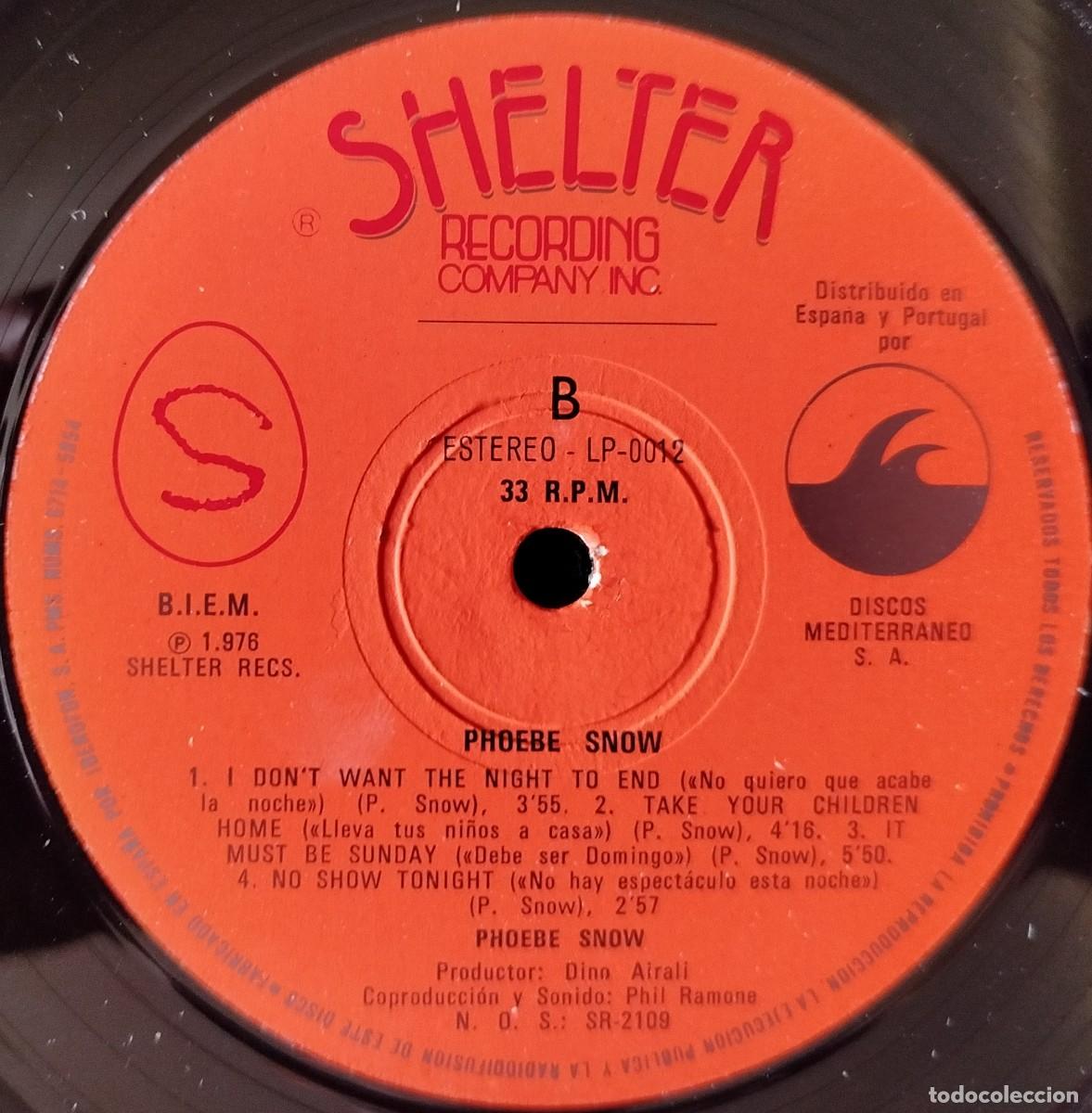 Discos de vinilo: PHOEBE SNOW ** Phoebe Snow ** VINILO LP 1976 - Foto 4