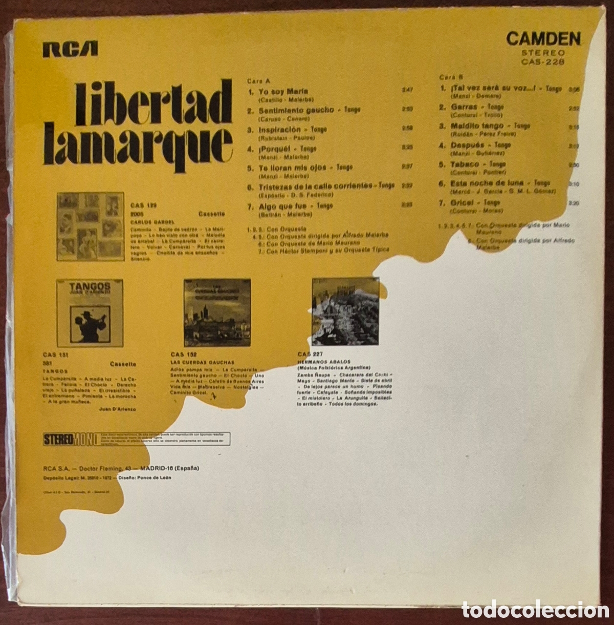 Discos de vinilo: LP - LIBERTAD LAMARQUE - LIBERTAD LAMARQUE - Foto 2