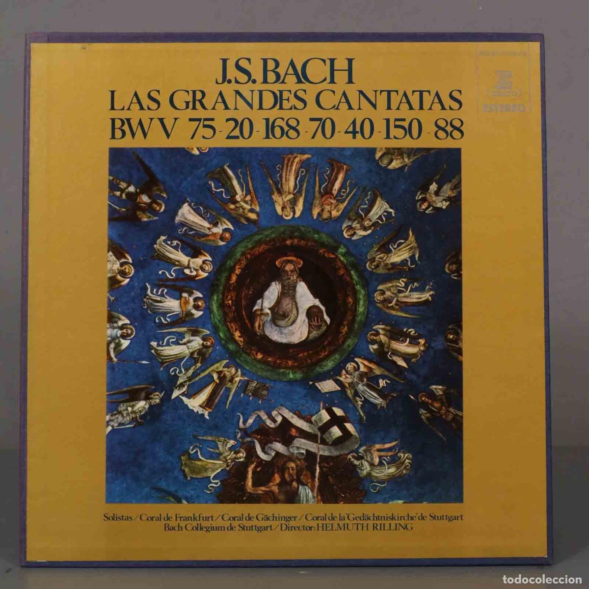 Disques de vinyle: CAJA LP. J.S.BACH LAS GRANDES CANTATAS BWV 75 20 168 70 40 150 88. RILLING