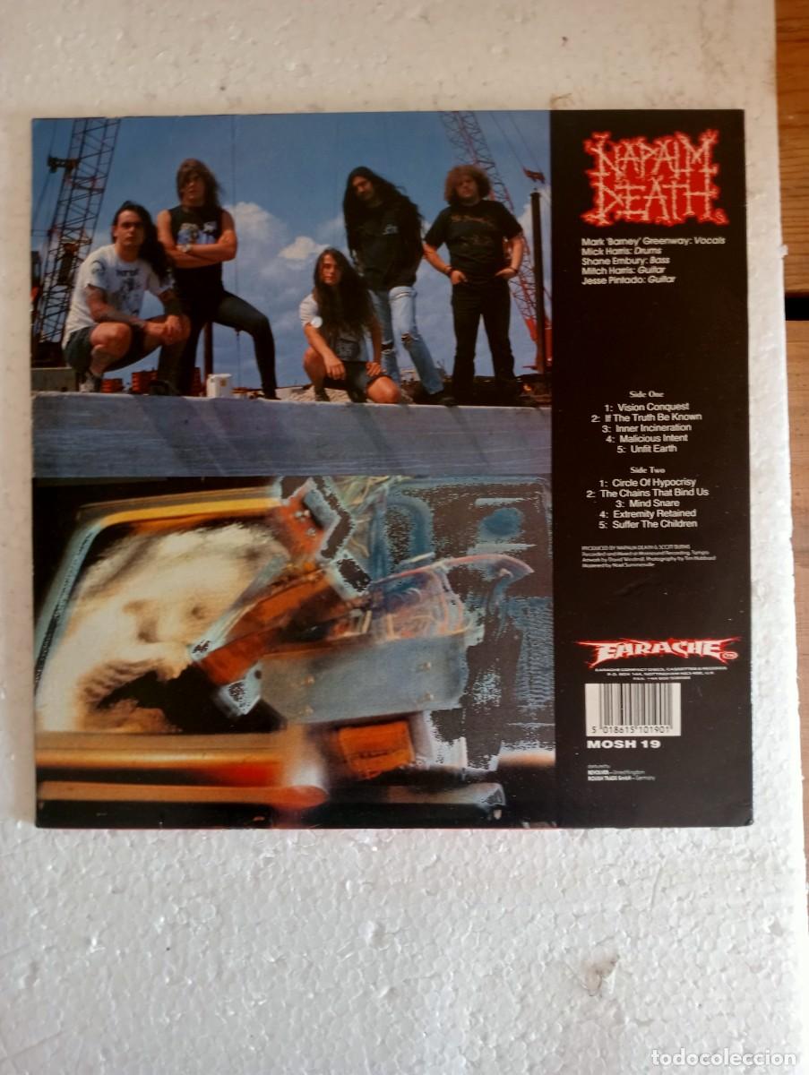 Discos de vinilo: Napalm Death - Harmony Corruption 2xLPs 1990 UK insert - Foto 2