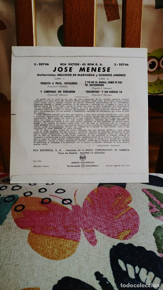 Discos de vinilo: JOSE MENESE-EP SAETAS-NUEVO - Foto 2
