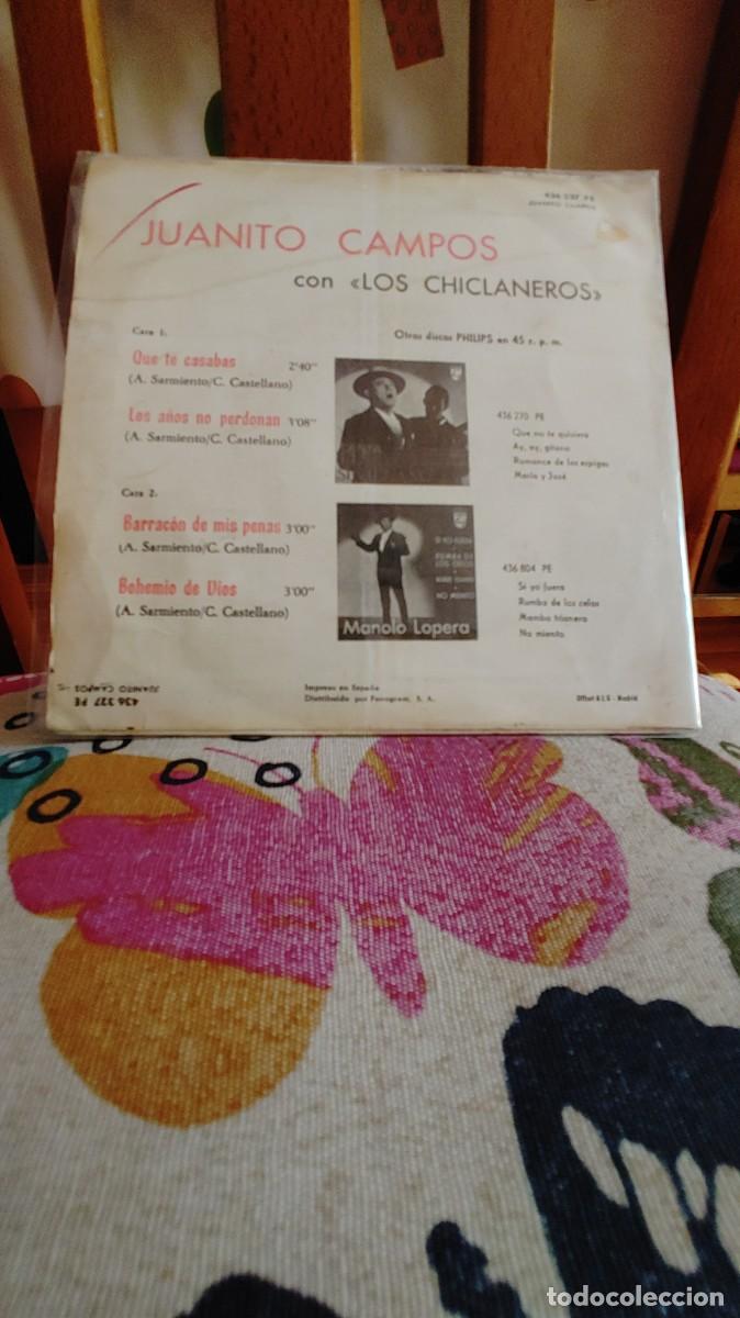 Discos de vinilo: JUANITO CAMPOS-EP QUE TE CASABAS +3 - Foto 2