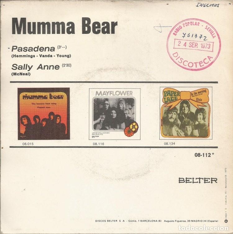 Discos de vinilo: MUMMA BEAR &middot;&middot;&middot; Pasadena / Sally Anne - (Single) - Foto 2