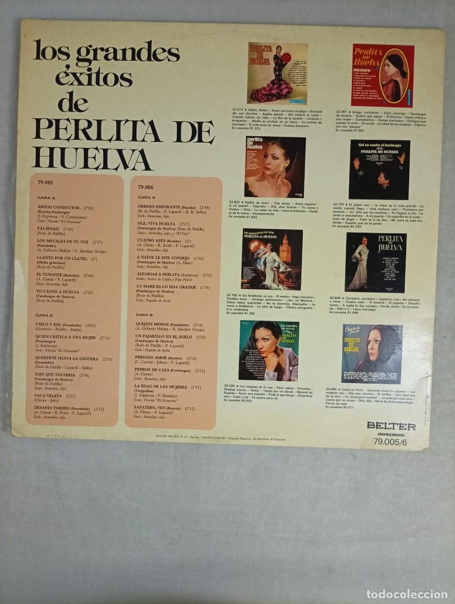 Discos de vinilo: DOBLE LP LOS GRANDES &Eacute;XITOS DE PERLITA DE HUELVA. - Foto 3