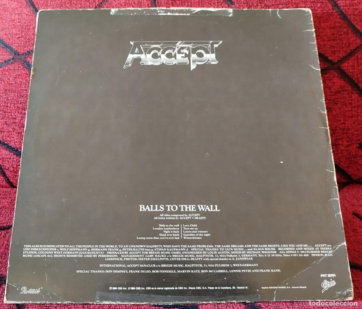Discos de vinilo: ACCEPT ** Balls To The Wall ** VINILO LP 1983 - Foto 3