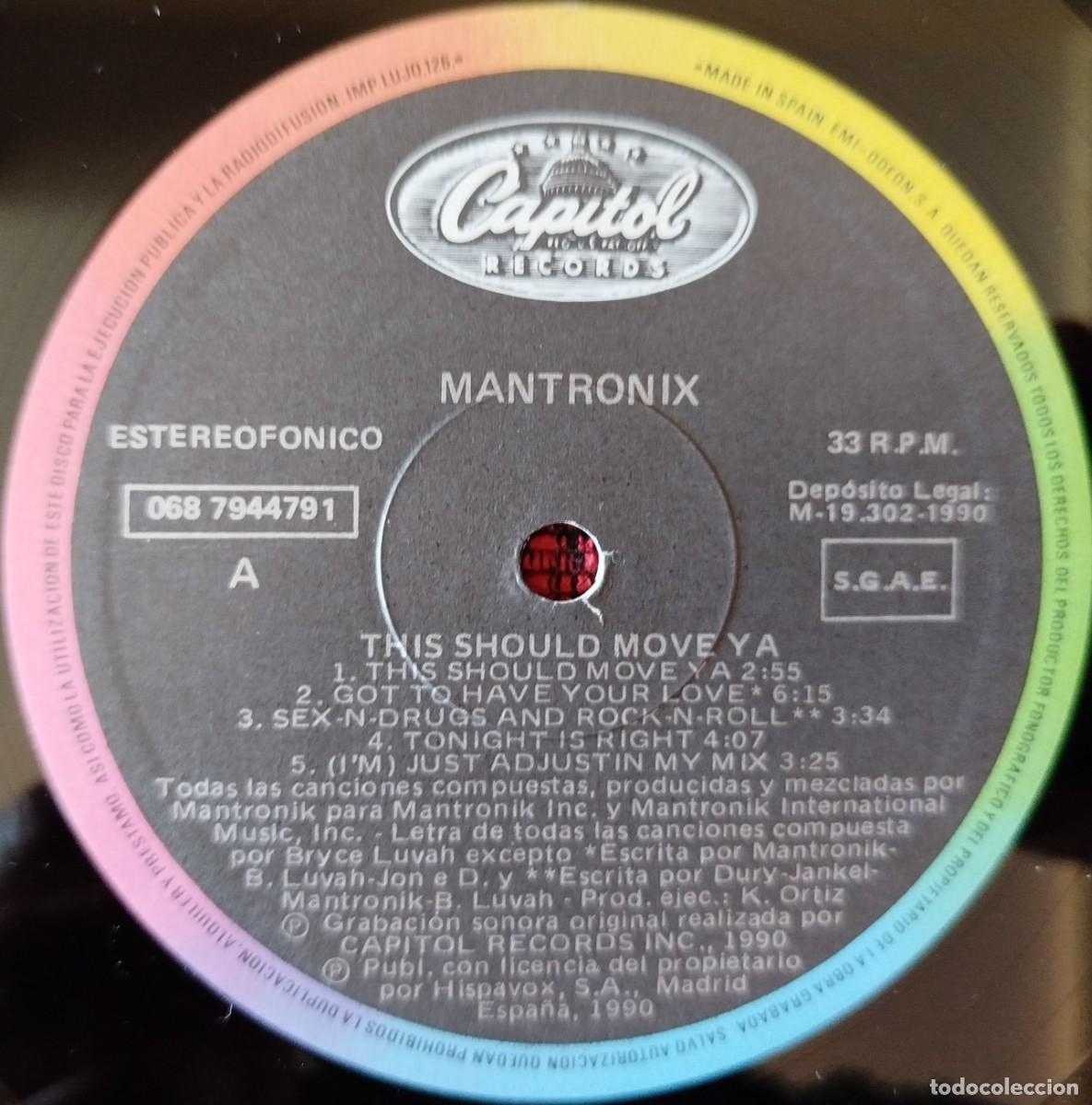Discos de vinilo: MANTRONIX ** This Should Move Ya ** VINILO LP 1990 - Foto 3