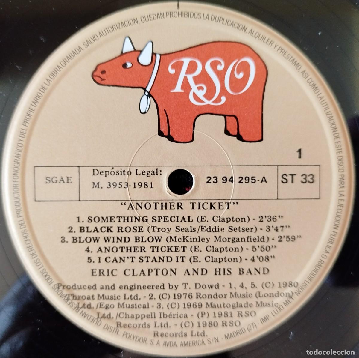 Discos de vinilo: ERIC CLAPTON ** Another Ticket ** VINILO LP 1981 - Foto 3