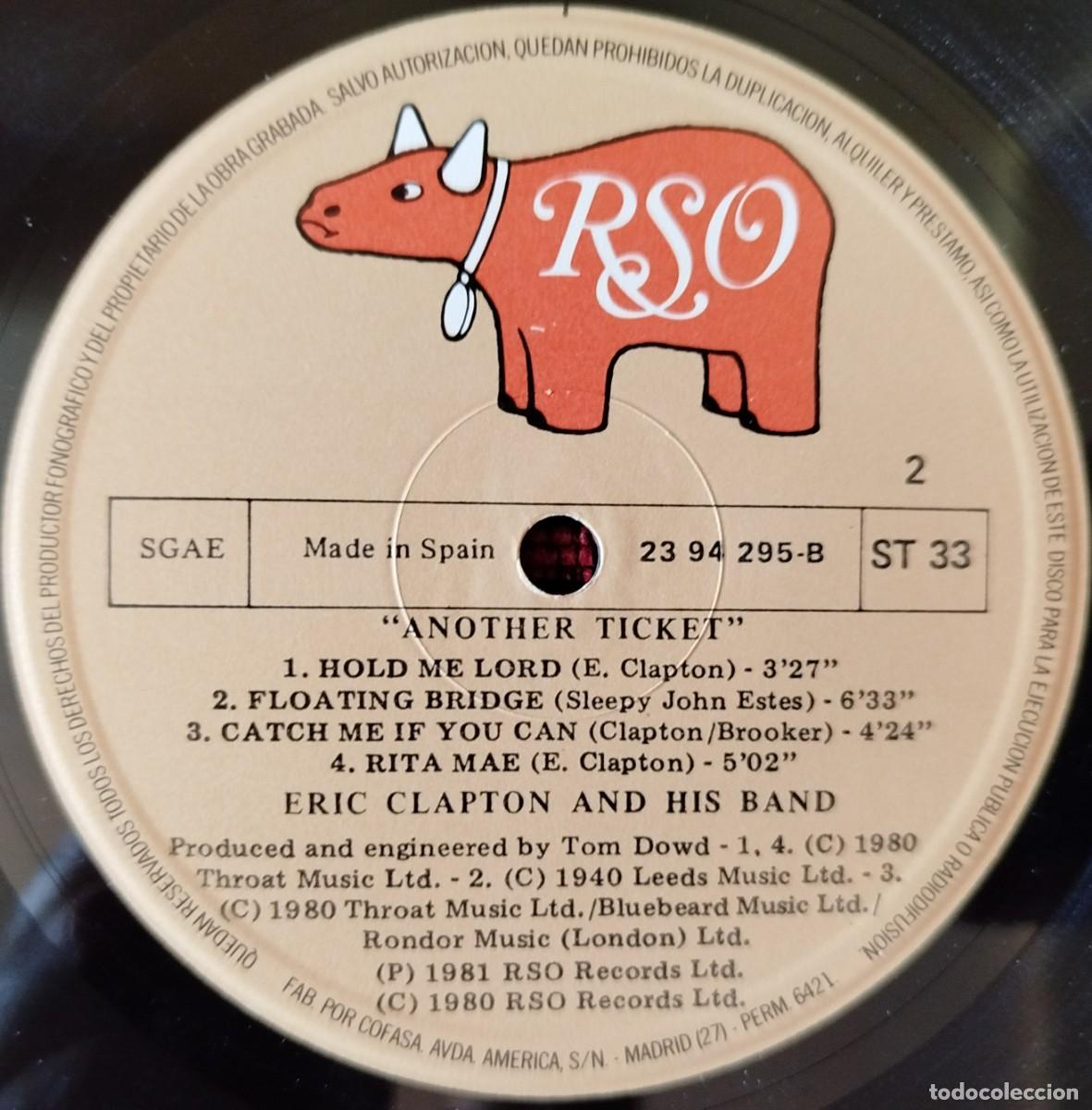 Discos de vinilo: ERIC CLAPTON ** Another Ticket ** VINILO LP 1981 - Foto 4