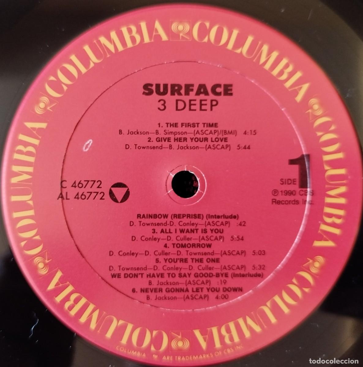 Discos de vinilo: SURFACE ** 3 Deep ** VINILO LP 1990 USA - Foto 3