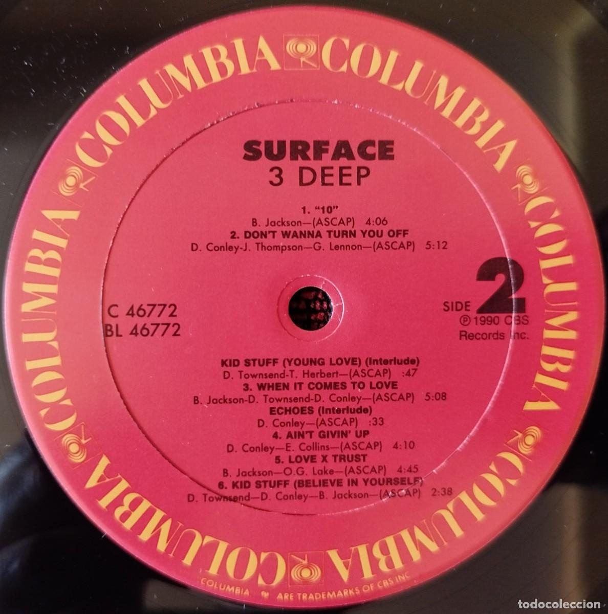 Discos de vinilo: SURFACE ** 3 Deep ** VINILO LP 1990 USA - Foto 4